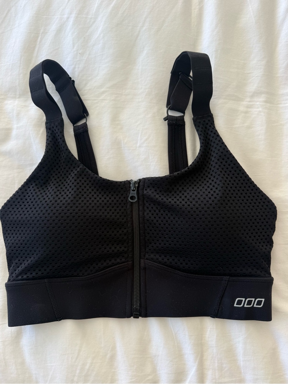 Lorna Jane Black High Support Sports Bra | Zip Front | Activewear
